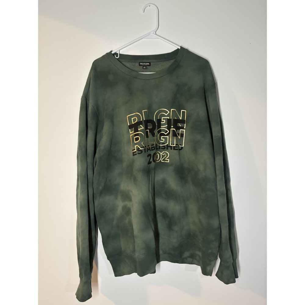 True Religion 2002 Sweat Shirt Duck Green 2XL Crew Neck
